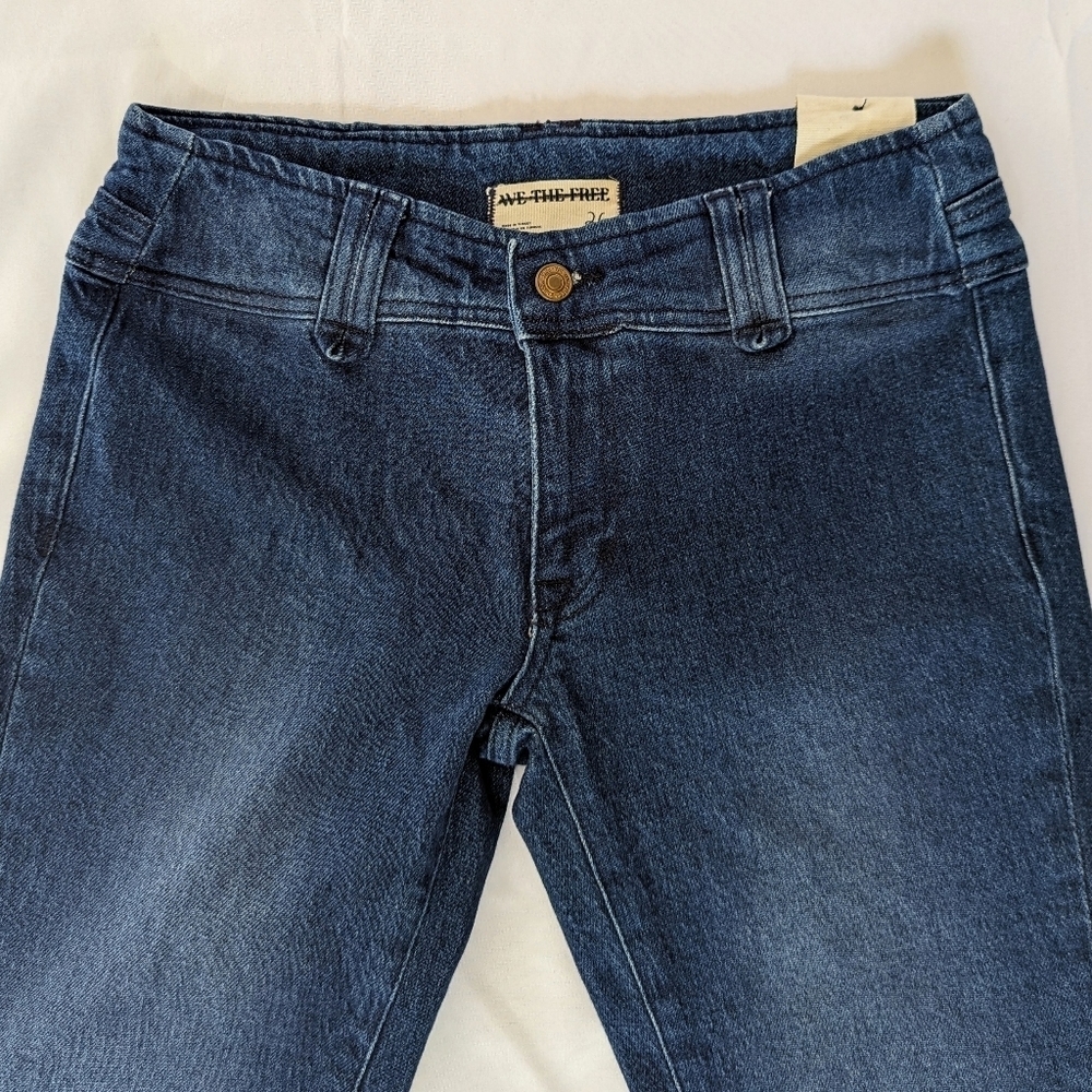 Free People We The Free Jeans Stillwater Low Rise Slim Flare Indigo Blue 26 NWT - Picture 4 of 15